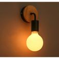 TEMPSA E27 Lampe de chevet chambre à coucher en bois moderne lumière mur (sans ampoule) NOIR-0