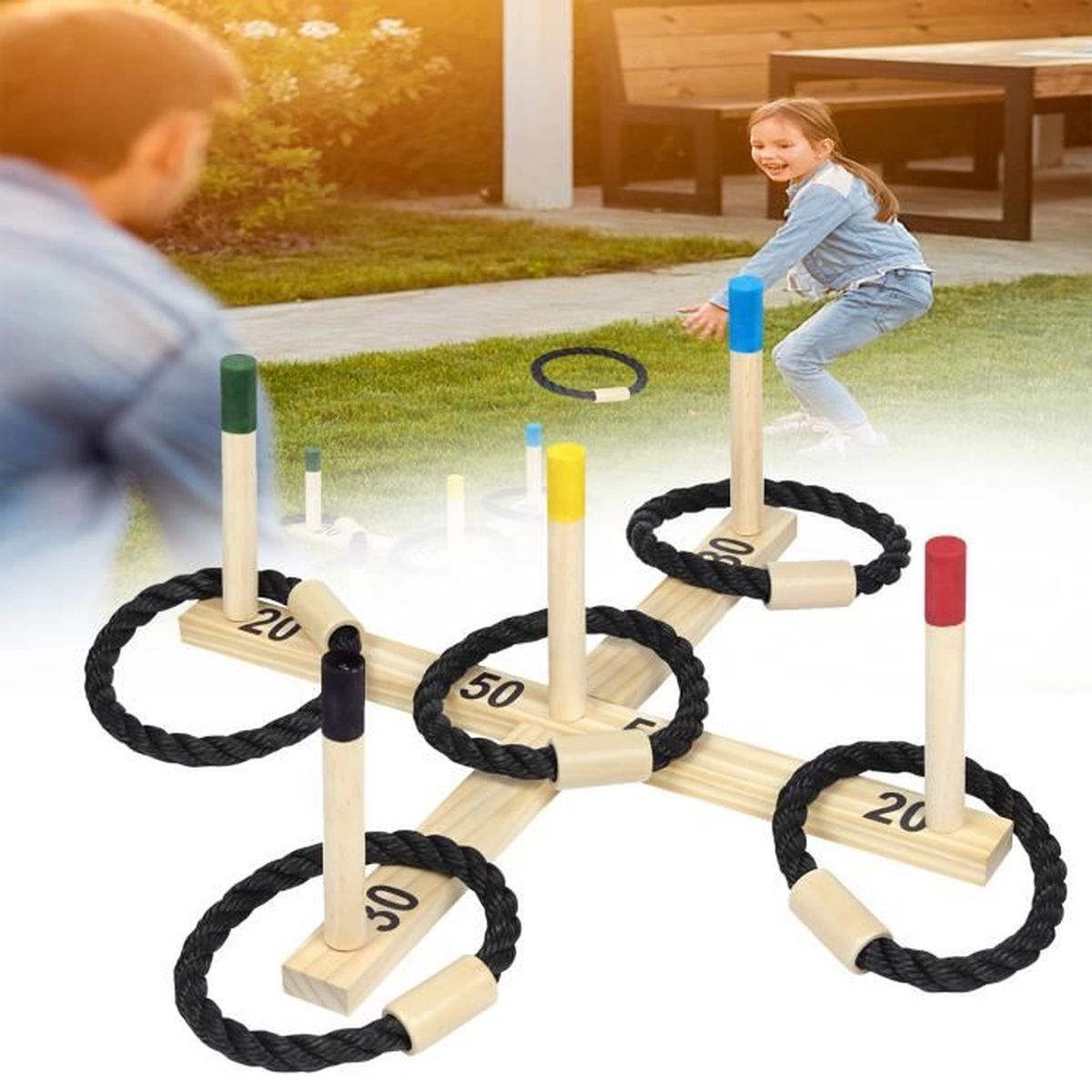Jeu de lancer d'anneaux Ivan - Peppermint multi mix - En Pagaille