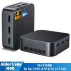Mini PC HuiDun H20 Intel Alder Lake N95 3.4GHz Max 16 Go,512 Go/SSD 2To,Windows 11 Pro,Wifi 6, 4K UHD, 11 Ports Variés - Gris