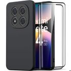 Coque pour Xiaomi Redmi Note 14 Pro 5G - Silicone Noir + 2 Verres Trempés - E.F.Connection®