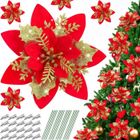 BRAND Décoration de Noël - Fleurs de Poinsettia - 20pcs - Rouge - Plastique - Noël