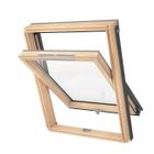 SOLSTRO Fenêtre de toit AVY B900 C4A (55 x 98 cm), en bois, clapet de ventilation, avec raccord d'étanchéité tuile (TFX)