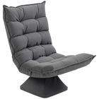 HOMCOM - Fauteuil lounge - Tissu en velours microfibre - 62x70x95cm - Gris