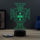 JNB-MAKER Lampe 3D - Sport Equipe du Portugal – Avec Télécommande 16 Couleurs + 4 Modes auto – Fabriqué en France - Lampe à poser - Veilleuse