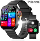 FINGERTIME Montre Connectée Multifonction Homme et Femme, Écran 2.01",Suivi Activité/Santé, 100+ Modes Sport, Étanche IP68, pour Android iOS