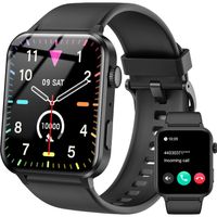 Blackview R30RPO Montre Connectée Femme Homme Ado Appel Bluetooth Assistant Vocal Fonction Féminine Sommeil SpO2 Smartwatch-Noir