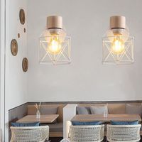 MOGOD 2Pcs Applique Murale Luminaire Vintage Lampe en Fer Blanc E27 éclairage de Mur Intérieur Industriel pour Salon Cuisine