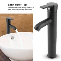 Robinet mitigeur lavabo bassin en acier inoxydable noir robinet évier lavabo pour toilette salle de bains