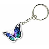 Porte clés clefs keychain voiture moto maison papillon bleu butterfly