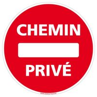 Panneau Interdiction de Stationner - Chemin privé - Aluminium 2 mm Aluminium 2 Mm