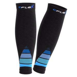 Lot De 2 Paires De Manchons De Compression Pour Mollets - Taille L-XL, Bleu, Unisexe, Sport