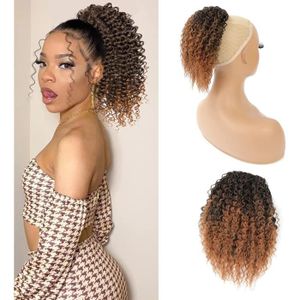 PERRUQUE - POSTICHE Drawstring Ponytail Extension Afro Puff Kinky Curl