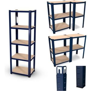 etagere de rangement polyvalente en metal charge lourde max 875kg 180 x 60 x 45 cm bleu achat vente etabli meuble atelier etagere de rangement cdiscount