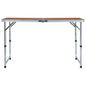 TABLE DE CAMPING vidaXL Table pliable de camping Aluminium 120x60 c