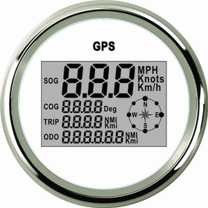 Compteur de vitesse GPS numérique étanche avec Lcd Odomètre Jauge de  vitesse Mph Nœud km / h Antenne GPS pour bateau voiture moto