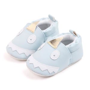 CHAUSSON - PANTOUFLE Chaussons bébé en cuir souple - Monstre - Bleu - Chaud et confortable - Garçon, Fille, 0-1 ans