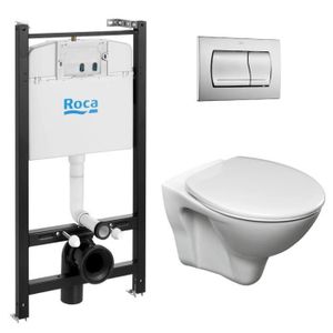 WC - TOILETTES Roca Pack Bâti-support Roca Active + WC suspendu F