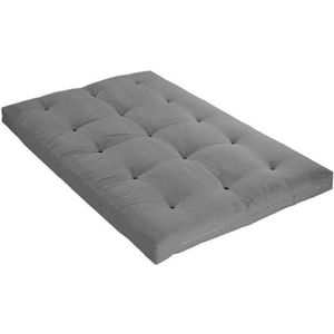 FUTON Matelas futon coton gris clair 90x190 - TERRE DE N