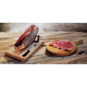Support à jambon en bois LUNA + couteau - Boucherie en ligne - Ma B