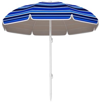 Parasol Inclinable De Hawaïen 2,7M--Protection Solaire UPF 30 Pour Plage De Sable Jardin Terrasse Plage Gris 90901272