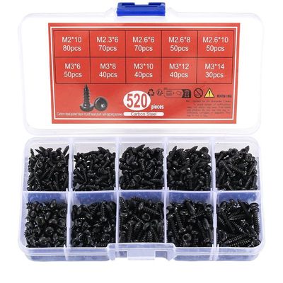 25 Vis Autoforeuses Uxcell – 1/4x3/4, Tête Pan, Phillips, Noires