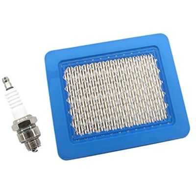 Compatible Briggs Stratton Honda Kit Filtre à Air + Bougie L7T Pour Tondeuse Briggs & Stratton, Honda GCV - Compatible 399959, 491588S Filtre A Air Briggs & Stratton