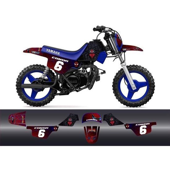 Kit Deco autocollant sticker pour moto cross YAMAHA PW 50 PW50 Dark ...