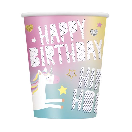 Lot De 8 Gobelets En Carton Amscan On The Road - 250 Ml - Multicolore - Pour Fête D'Anniversaire