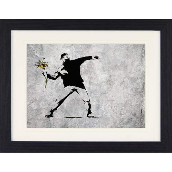 Reproduction D'art BANKSY 'Flower Thrower - Always Hope' - Collage Unique #156 - Toile
