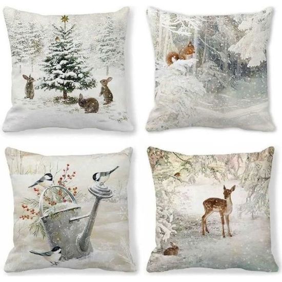 Housse de coussin en jacquard nordique brodie gris et pastels Madura