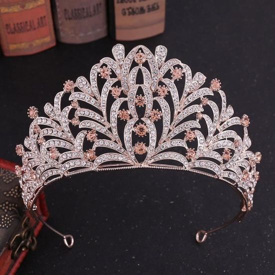 Couronne de mariée en cristal pour femmes Diadèmes Grande Couronne de Cheveux de