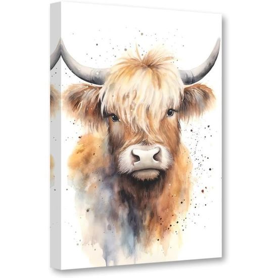 4 Panneaux Bois Citation Positive Vache Des Highlands – Décoration Murale Rustique Inspirante, Idéal Salon Chambre Ferme
