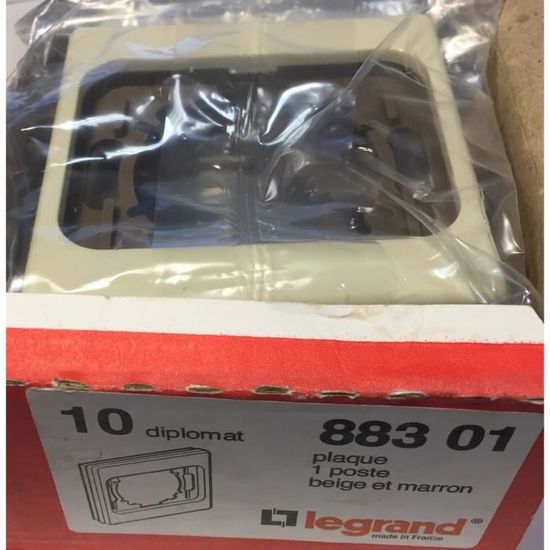 Plaque 1 Poste Legrand Diplomat 88301 - Beige Et Marron - Neuf Sous Emballage