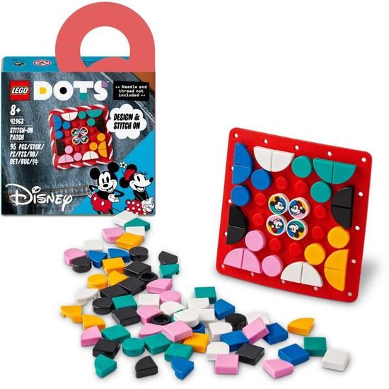 LEGO DOTS 41963 - Plaque à Coudre Mickey Mouse et Minnie Mouse - Jeu de construction créatif pour enfants