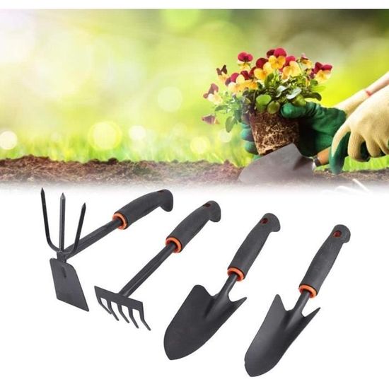 Kit Jardinage Enfant 6 Pièces - Pelle, Transplantoir, Fourche - Outils Miniature Pour Plantes En Pot, Balcon