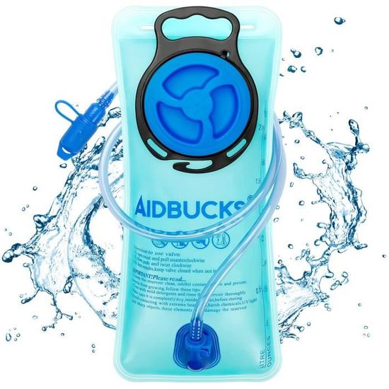 Poche à Eau / Sac D'Hydratation 2 Litres - Sans BPA, Grande Ouverture, Poignée - Pour Randonnée, Vélo, Course