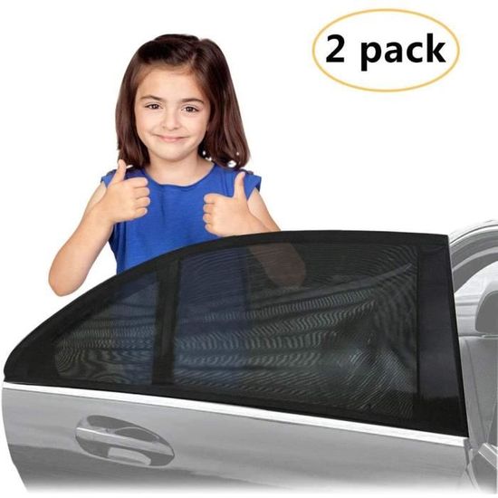 Pare-soleil Voiture Bébé - Lot De 2 Rideaux - Noir 76x55cm - Protection UV Et Intimité