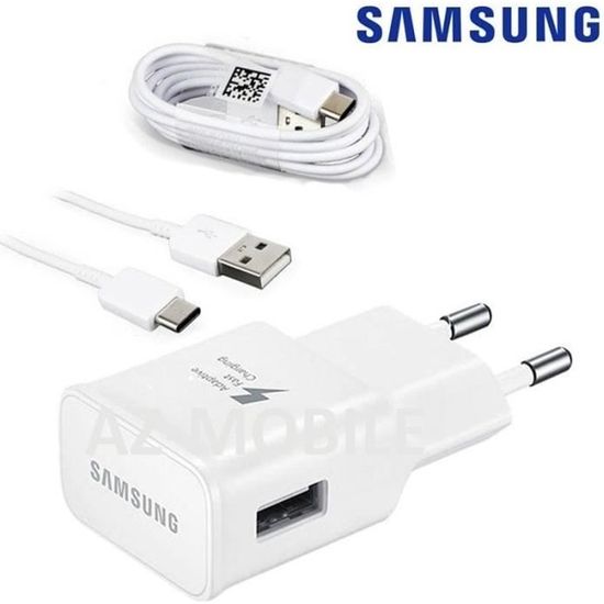 Chargeur Secteur Rapide AFC Original Samsung + Cable Cordon USB-C