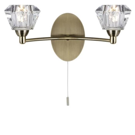 Applique Ben à Deux Bras Laiton Globes Verre Opale | Mullan Lighting