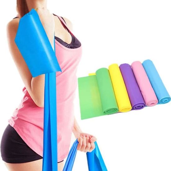 5 Bandes élastiques Fitness - Résistance Variable, Légères, Pour Musculation, Yoga, Pilates - Homme & Femme