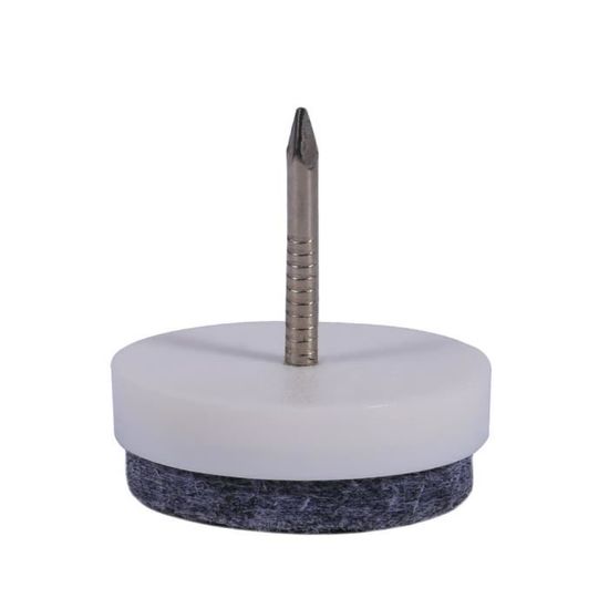 20x Meubles Table Chaise Jambe Plancher Feutre Patin Glisser Glissière Protecteur De Clou Blanc 24mm