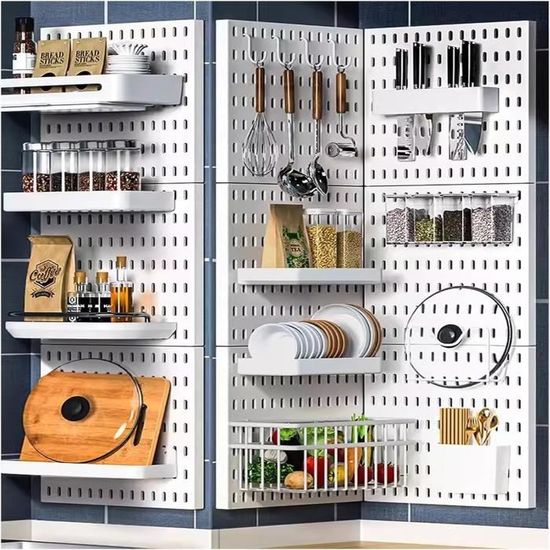 Panneau Perforé Kit De Panneaux Perforés Avec étagère Et Crochets Sans Pegboard Bureau