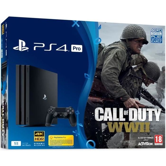Sony Computer Entertainment PS4 Pro 1 To + Call Of Duty : World War II + Qui Es-Tu? (Jeu À Télécharger)