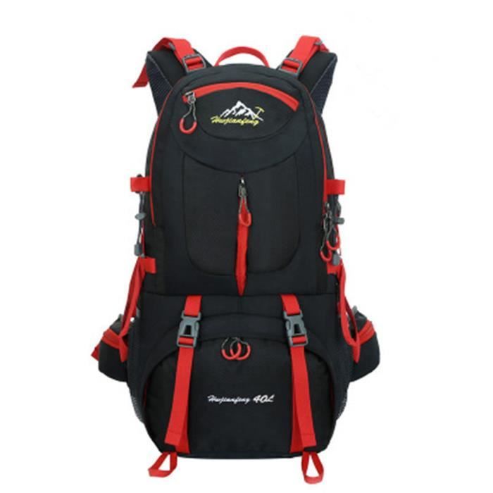 Sac à Dos Travel Backpack avec Housse De Pluie Étanche pour Les Voyages en Plein air Escalade Camping -Noir-AAA11