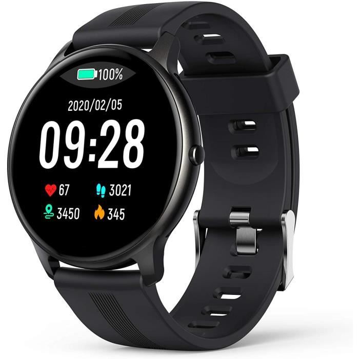 AGPTEK Montre Connectée Homme, Smartwatch Bluetooth 5.0 Sport Etanche IP68 Bracelet Connecté Fitness avec Tensiometre Fréquence Card