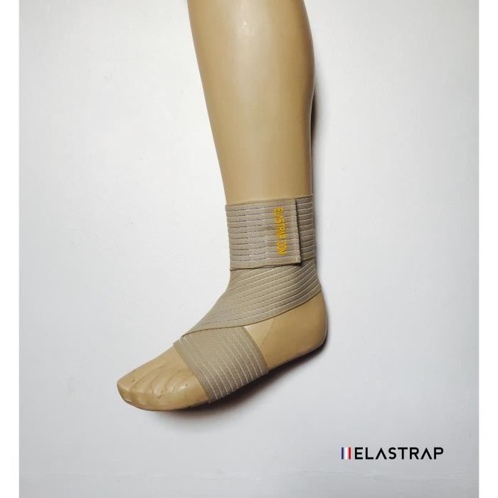 Bande bandage attelle cheville chevillère maintien règlable - blessures entorse - ultra leger - 70 x 7,5 cm - hommes femmes enfants