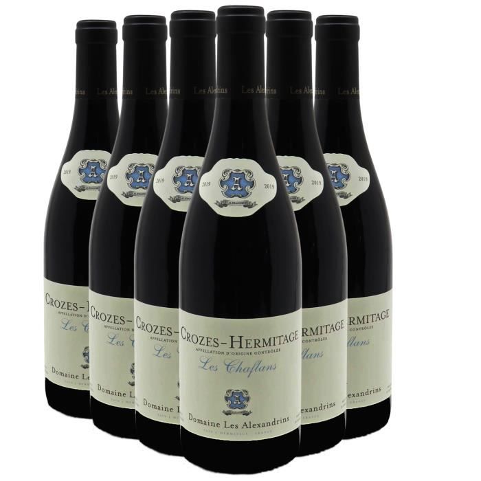 Crozes-Hermitage Les Chaflans Rouge 2019 - Lot de 6x75cl - Domaine Les Alexandrins - Vin AOC Rouge de la Vallée du Rhône