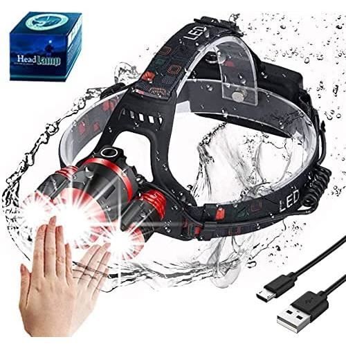 AUKELLY LED Lampe Frontales Torches Frontales Puissantes USB Rechargeable Lampe Frontale Zoomable,Torche Frontale Rechargeables A164