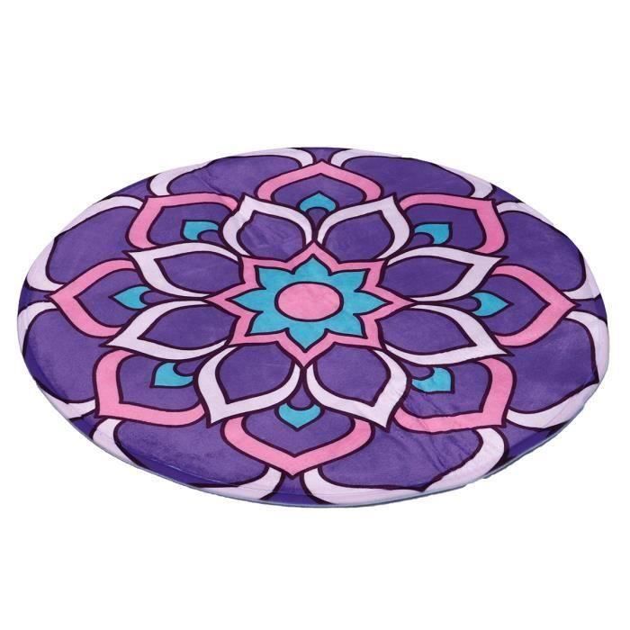 Tapis De Yoga Rond Mat Bohème Nappe Antidérapant Pour Chambre VIOLET L22686