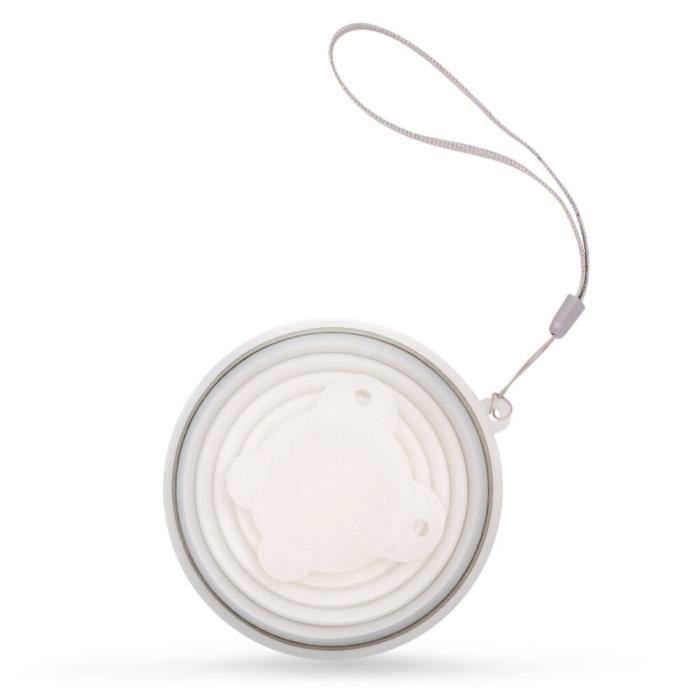 Tasse à café,Gobelet de voyage télescopique pliable en Silicone, 250ML, tasse à café, pour le Sport de plein air, - Type WHITE